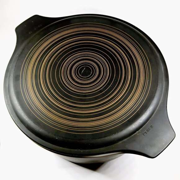 Pyrex 475-B Terra 2.5 Qt Casserole w/ Lid Matte Rings 1960s Vintage - Picture 2 of 8